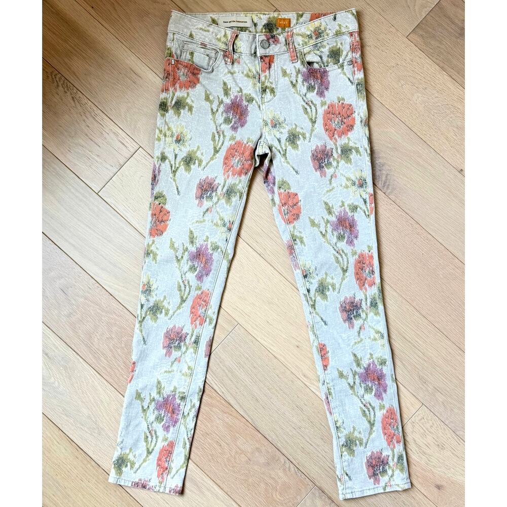 Anthropologie Pilcro & The Letterpress Stet Floral Pattern Jeans Cotton Sz 27